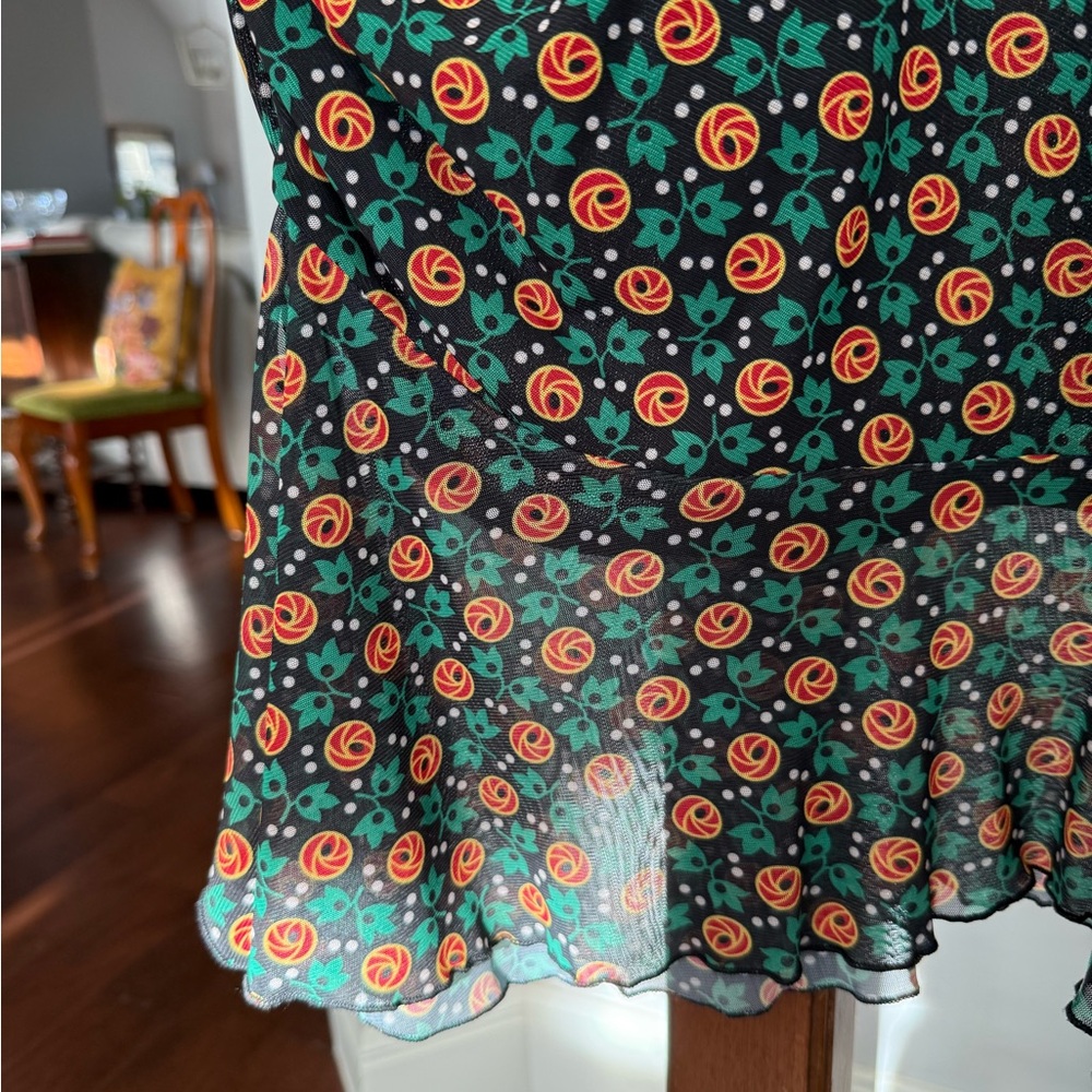 Anna Sui Rosy Dot Mesh Skirt size S - Picture 10 of 12